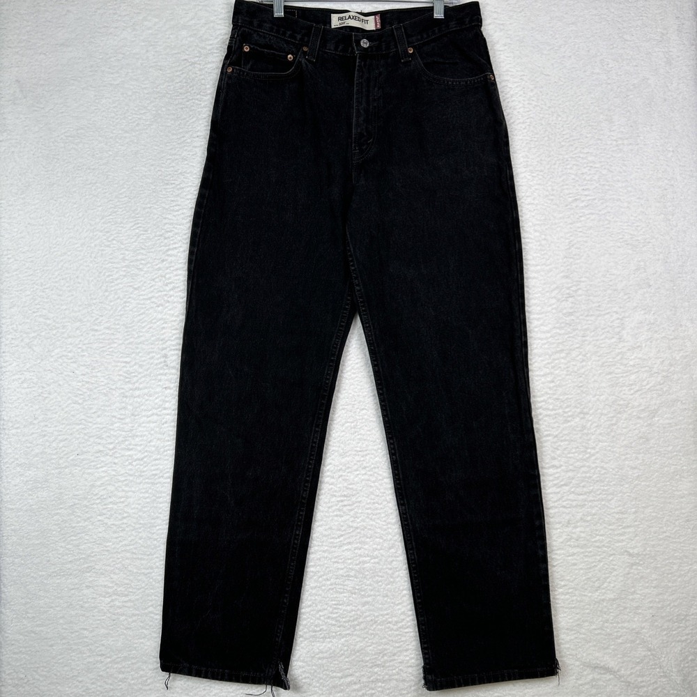 Levis 550 Jeans Mens 34x34 Black Relaxed Fit Straight Denim Work Casual